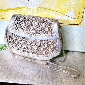 Vintage Silver Plated 1970s Mini Hand-crafted Handbag